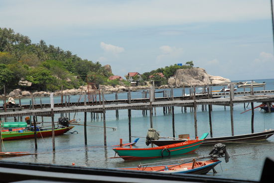 Blick von der Tauchschule auf die Bucht