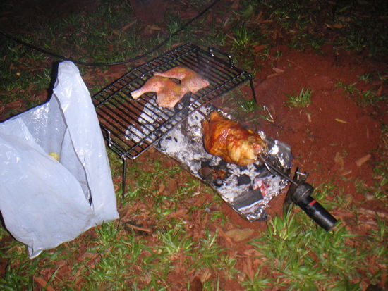 Mit ihnen verbrachten wir einen schönen Abend mit gegrillten Hähnchen, Bratkartoffel und Salat.