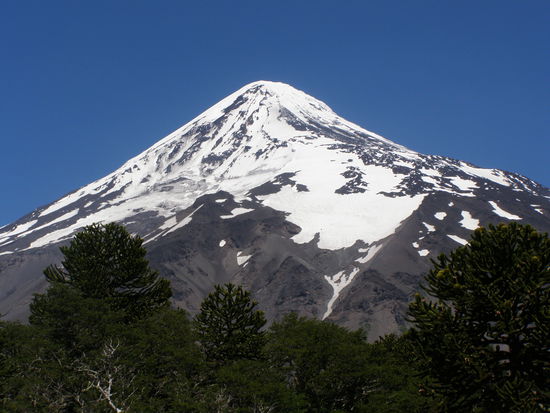 Dir Grenze haben  wir direkt am Vulkan Lanin überschritten, stattliche 3800 m hoch.