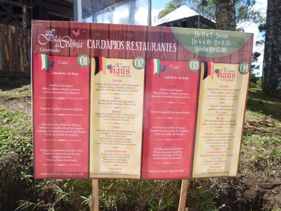Die Buffetkarte vom Restaurant,......