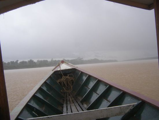 Wir fahren bei stoemenden Regen in den Dschungel, tropischer Regen eben.