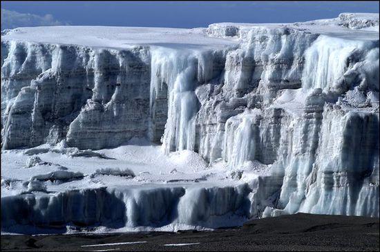 Uralte Gletscher mit Jahresringe