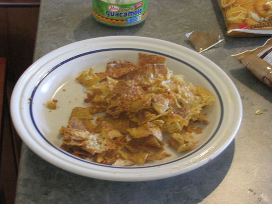 Nachos vom Mittagessen.