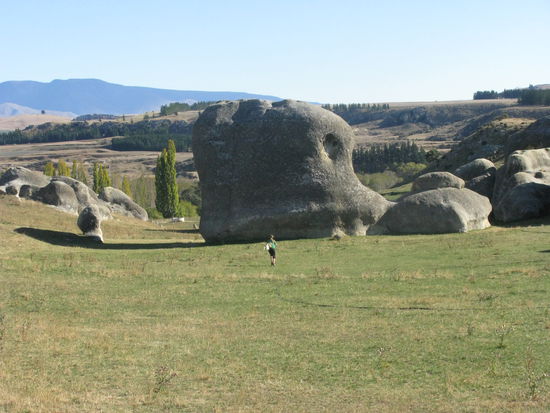 Laura lief zum Größenvergleich hin.