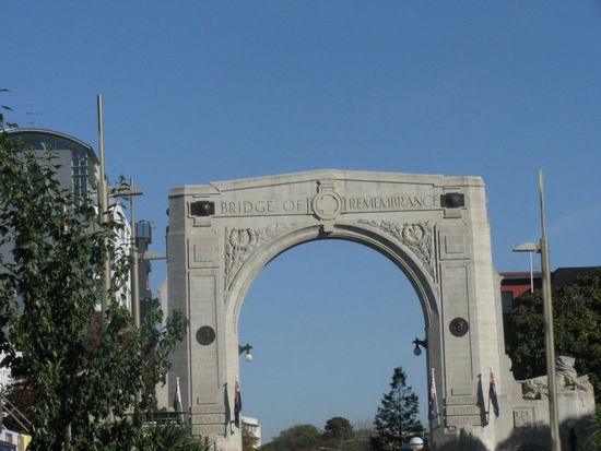 Die "Bridge of Remembrance", ein Denkmal an die beiden Weltkriege.