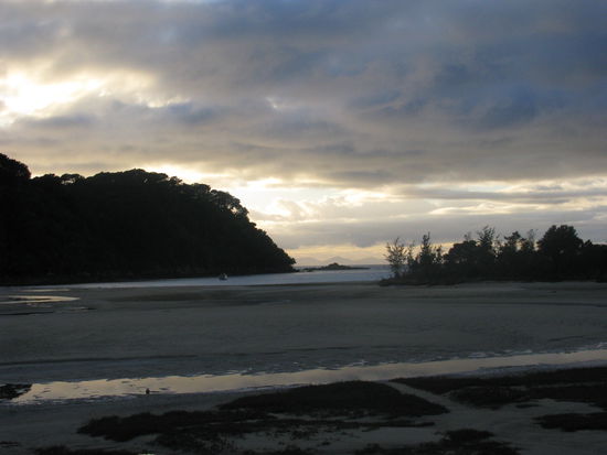Das Wasser war am zurückfließen.