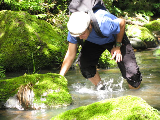 Die Steine waren ziemlich rutschig.