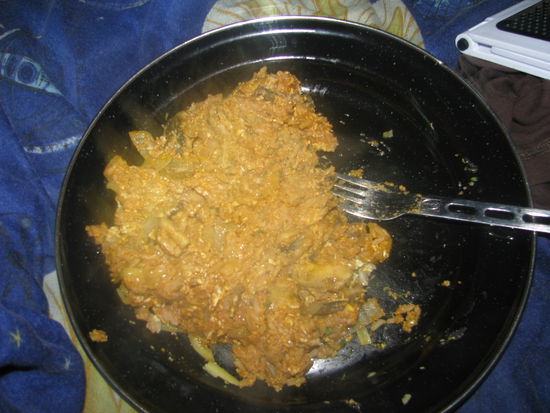 Unser Abendessen....hat besser geschmeckt als es aussah. 