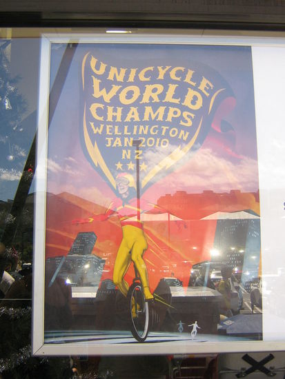 Einrad-Weltmeisterschaften waren auch in Wellington momentan.