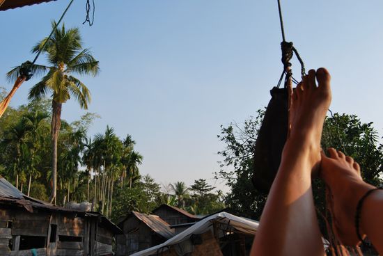 Blick aus meiner Haengematte bei Tag