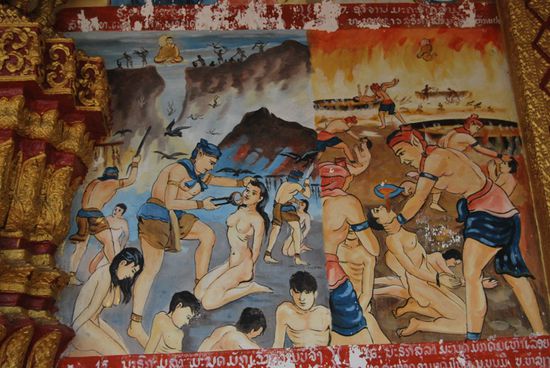 Verhalten der Menschen in Laos bevor der Buddhismus Einzug hielt...