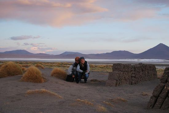 Laguna Colorado und die Maedchen
