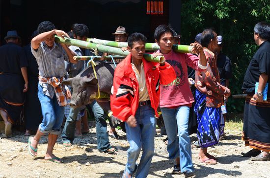 die ersten Geschenke werden in die Mitte gebracht.