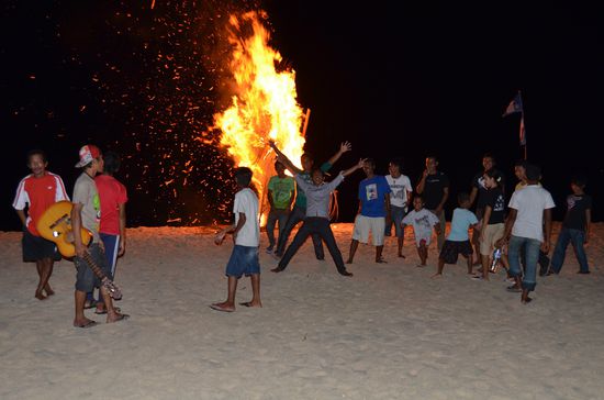 Lagerfeuer zum Abschied für uns 