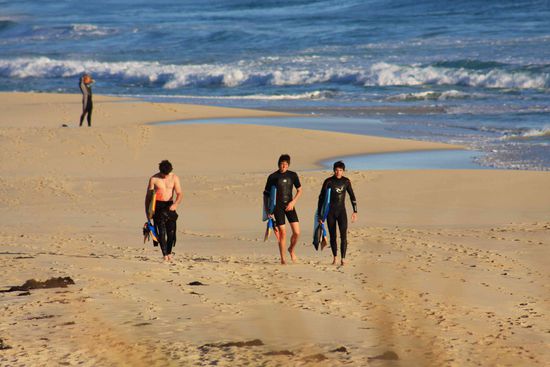 Es wimmelt nur so von Surfern 