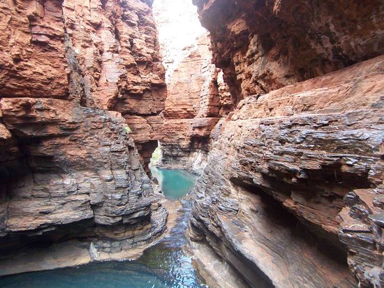 Hancock Gorge. Leider hat die Sonne hier mal nicht geschienen. Für mich, als Photograph ein Disaster  Ich hab Bilder gesehn mit Sonnenlicht, unglaublich!!!!!!!!!!!!!!!!!!!!!!!!!
