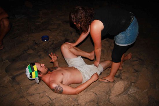 Hier zum Beispiel: Jan und Belli bei der Blinddarmfürsorge