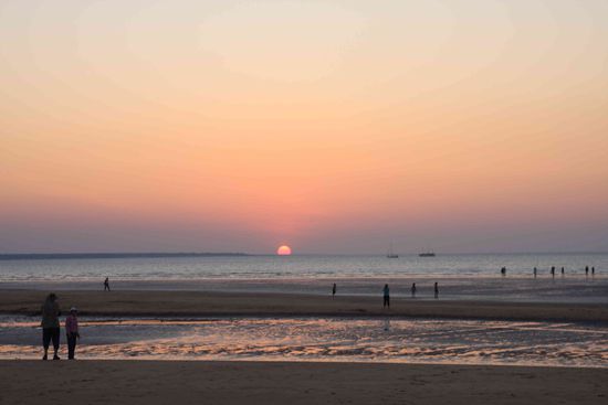 Sunset zu den Mindel Beach Markets. Romantisch....