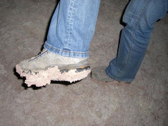 Und so sahen unsere Schuhe danach aus...