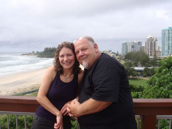Peter und ich (im Hintergrund der Coolangatta Beach - von Kirra Point aus gesehen)