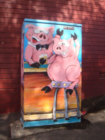 Die Elektrokästen werden hier oft verschönert