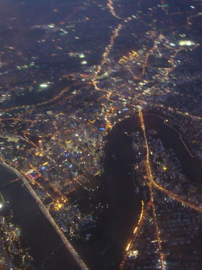 Blick aus dem Flieger auf Brisbane