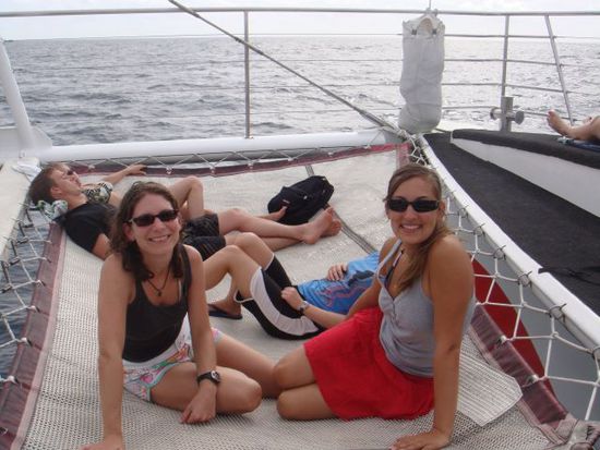 Mit Amandine (Französin aus meinem Hostel) auf der "Pacific Passion"