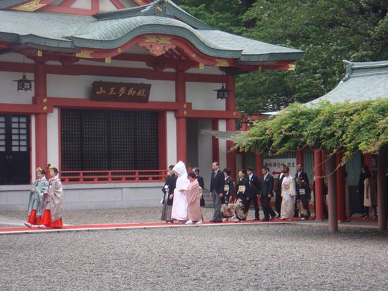 Eine japanische Hochzeits-Zeremonie
