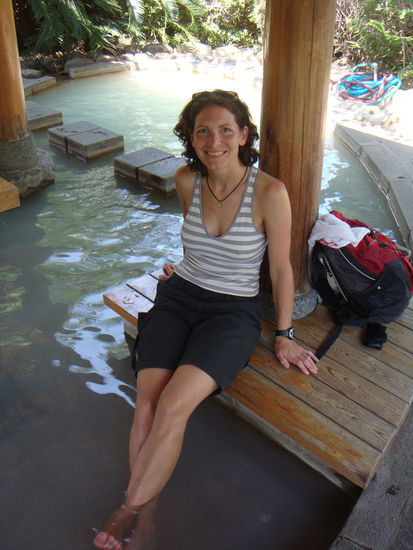 In der Anlage von Umi Jigoku gab es auch ein kleines Becken mit heißem Wasser, um seine Füße zu entpannen ...