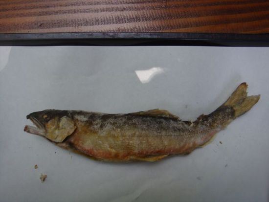 ...und das war meiner...ganz schön schwierig, so einen Fisch mit Stäbchen zu essen