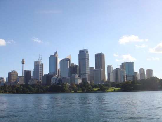 Blick vom Botanischen Garten auf den CBD (Central Business District)