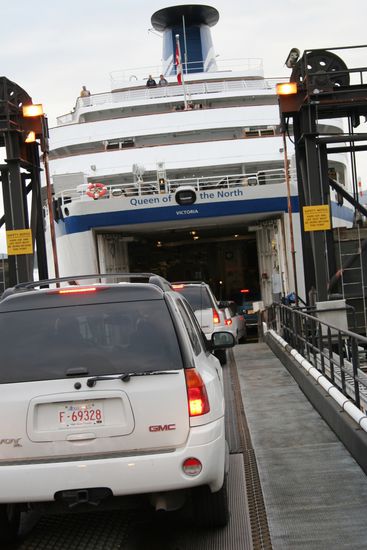 rauf geht es auf die Fähre