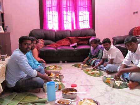 besuch bei Freunden in Madurai - mmmhhhh das Essen war lecker