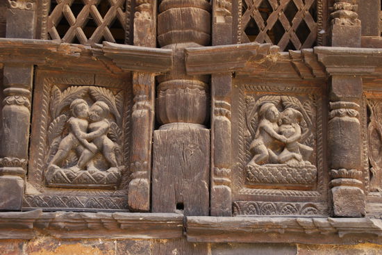 Kamasutra Bilder auf einem der Tempel