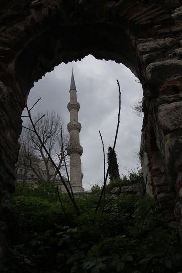 hier sieht man nochmal eine Minarette der Blauen Moschee