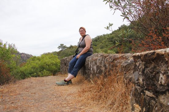 auf dem Dach der Mühle, hier hinter mir wurde das Wasser zur Mühle geleitet