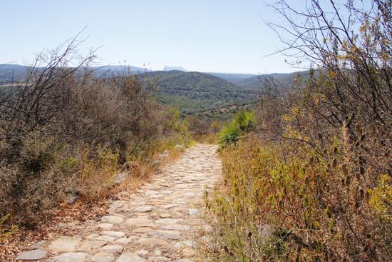 Diese Wanderweg würde bis ins Tal nach Castellar de la Frontera führen.
Da ich aber mit dem Auto auf dem Berg war, bin ich nur bis zum Aussichtsplatz gelaufen und dann wieder zurück.