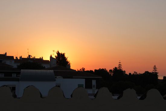 Sonnenaufgang auf der Dachterrasse