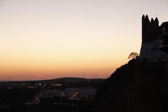 Sonnenuntergang in Acros de la Frontera - von der Hotelterrasse aus.
