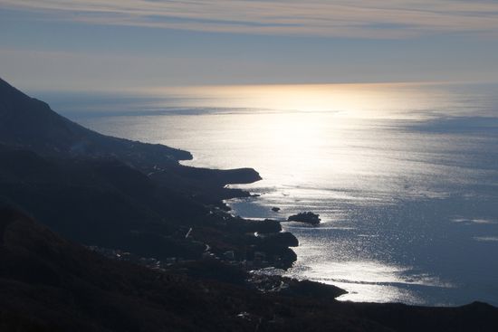 Die Bucht Richtung Sv.Stefan, der kleinen Luxusinsel