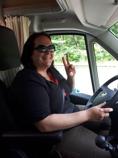 Conny in unserem Wohnmobil
