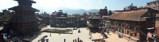 Aussicht von einem Restaurant auf den Durbar Square
