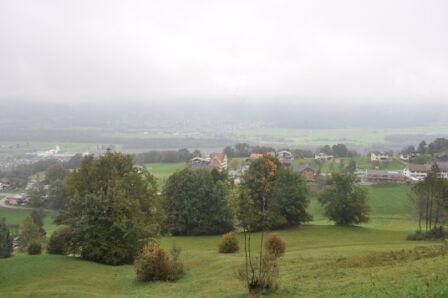 Blick ins Tal, der Nebel ist da nicht ganz so schlimm wie bei uns