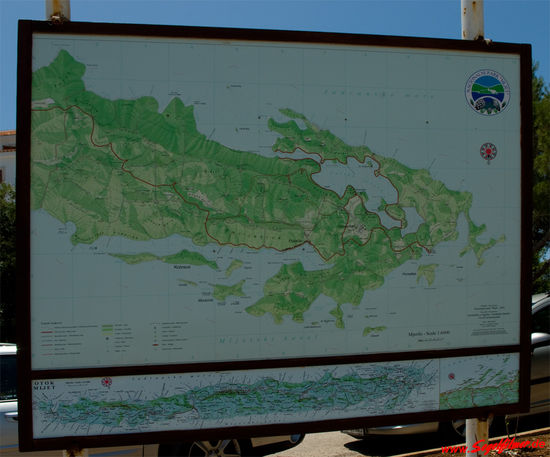 Übersichtstafel des Nationalparks auf Mljet