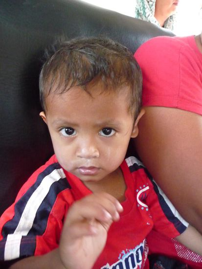 Im Minibus nach Medan hatte ich diesen kleinen Sitznachbar. Nach ca 2Std. konnte ich ein Foto von ihm machen. Vorher hatte er viel zu viel Angst vor dem grossen weissen Mann der neben ihm sass