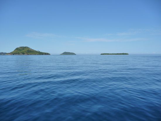Blick auf die Inseln vom Boot aus