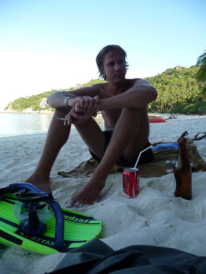 Zigarette nach der Hai Sichtung