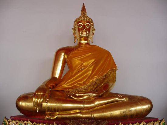 Im Wat Pho ist auch die grösste Sammlung an Buddha Abbildungen Thailands zu finden.