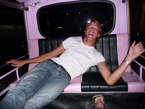 Auf der Rueckfahrt im Taxi