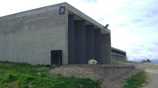 in dem grossen Saal ist der Empfang und ein kleines Tiefkuehl-Bistro!